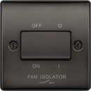 BG NBN15 Nexus Metal Black Nickel Triple Pole Fan Isolator Switch, 10A