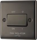 BG NBN15 Nexus Metal Black Nickel Triple Pole Fan Isolator Switch, 10A