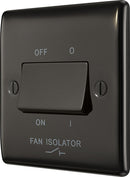 BG NBN15 Nexus Metal Black Nickel Triple Pole Fan Isolator Switch, 10A