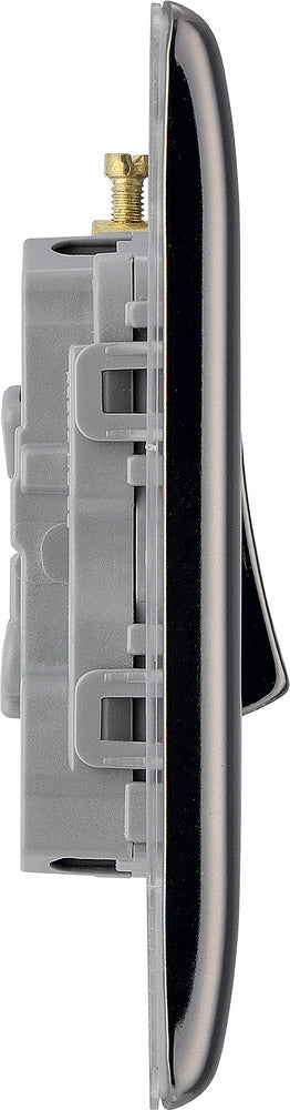 BG NBN15 Nexus Metal Black Nickel Triple Pole Fan Isolator Switch, 10A