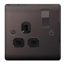BG NBN21B Nexus Metal Black Nickel Single Switched 13A Power Socket