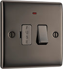 BG NBN52 Nexus Metal Black Nickel Swi. 13A Fused Conn. Unit, w- Power Indicator