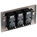 BG NBN83 Nexus Metal Black Nickel Intelligent 400W Triple Dimmer Switch, 2-Way Push On-Off