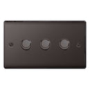 BG NBN83 Nexus Metal Black Nickel Intelligent 400W Triple Dimmer Switch, 2-Way Push On-Off