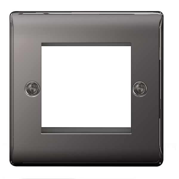 BG NBNEMS2 Nexus Metal Black Nickel Double Square Front Plate