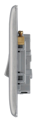 BG NBS12 Nexus Metal Brushed Steel Single Switch, 20A x 2 Way