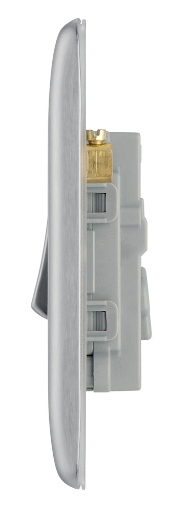 BG NBS13 Nexus Metal Brushed Steel Intermediate Switch, 10Ax 2 Way
