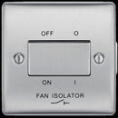 BG NBS15 Nexus Metal Brushed Steel Triple Pole Fan Isolator Switch, 10A