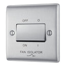 BG NBS15 Nexus Metal Brushed Steel Triple Pole Fan Isolator Switch, 10A