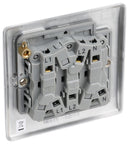 BG NBS15 Nexus Metal Brushed Steel Triple Pole Fan Isolator Switch, 10A