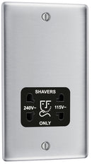 BG NBS20B Nexus Metal Brushed Steel Dual Voltage Shaver Socket