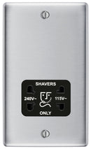 BG NBS20B Nexus Metal Brushed Steel Dual Voltage Shaver Socket