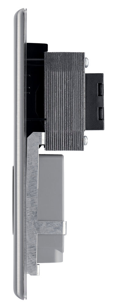 BG NBS20B Nexus Metal Brushed Steel Dual Voltage Shaver Socket
