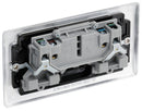 BG NBS22B Nexus Metal Brushed Steel Double Switched 13A Power Socket