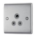 BG NBS29G Nexus Metal Brushed Steel Single Round Pin Unswitched 5A Socket