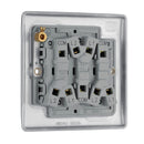 BG NBS43 Nexus Metal Brushed Steel Triple Switch, 10Ax 2 Way