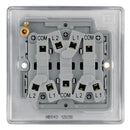 BG NBS43 Nexus Metal Brushed Steel Triple Switch, 10Ax 2 Way