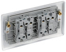 BG NBS44 Nexus Metal Brushed Steel Quadruple Switch, 10Ax 2 Way