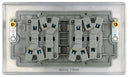 BG NBS44 Nexus Metal Brushed Steel Quadruple Switch, 10Ax 2 Way