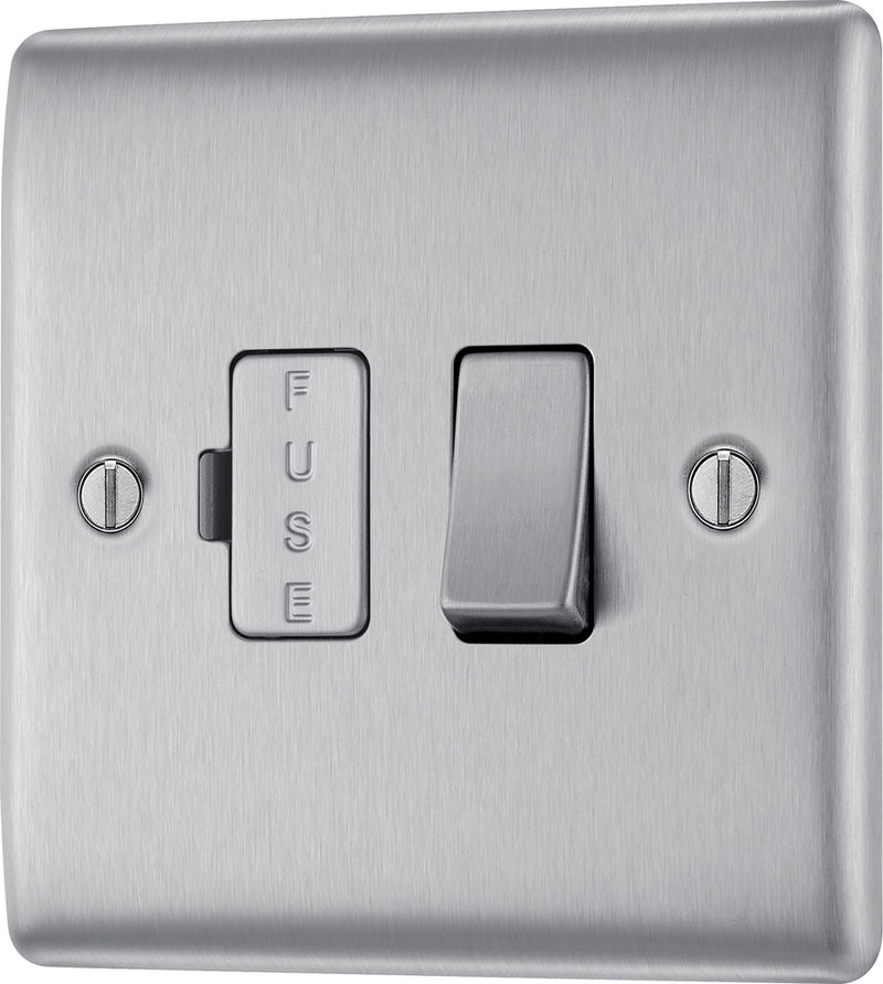 BG NBS50 Nexus Metal Brushed Steel Switched 13A Fused Connection Unit