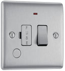 BG NBS53 Nexus Metal Brushed Steel Swi. 13A Fused Conn. Unit, w- Neon & Cable Outlet
