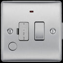 BG NBS53 Nexus Metal Brushed Steel Swi. 13A Fused Conn. Unit, w- Neon & Cable Outlet