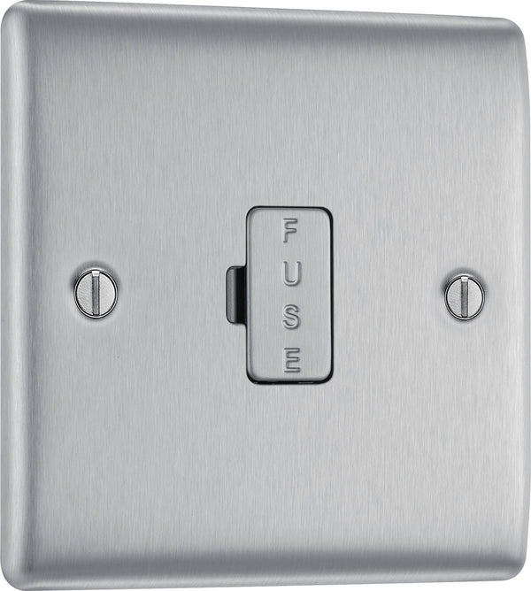 BG NBS54 Nexus Metal Brushed Steel Unswitched 13A Fused Connection Unit