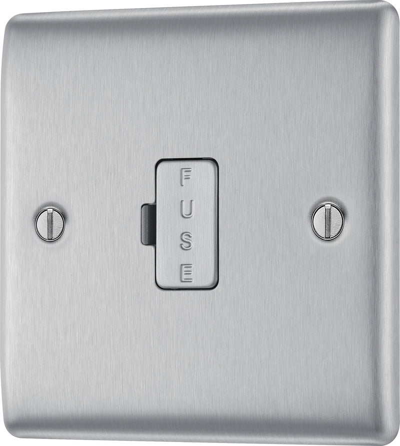 BG NBS54 Nexus Metal Brushed Steel Unswitched 13A Fused Connection Unit
