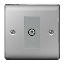 BG NBS64 Nexus Metal Brushed Steel 1 Gang Satellite Socket