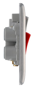 BG NBS70G Nexus Metal Brushed Steel 45A Cook. Control Unit w- Swi. 13A Power Skt. + Neon