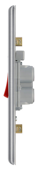 BG NBS72 Nexus Metal Brushed Steel 45A Rectangular Cooker Control Unit, With Power Indicator