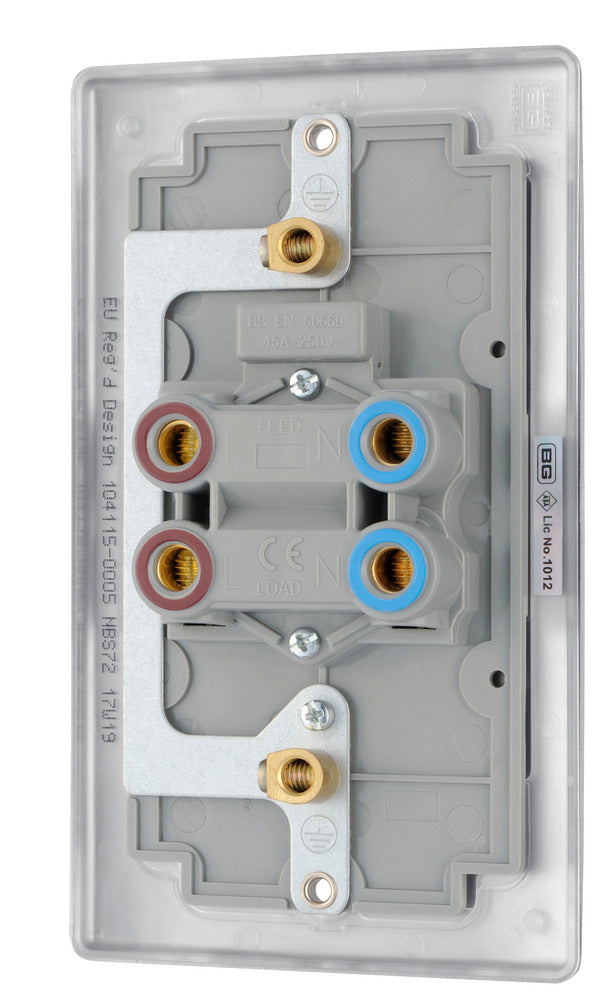 BG NPC72 Nexus Metal Polished Chrome 45A Rectangular Cooker Control Unit, With Power Indicator