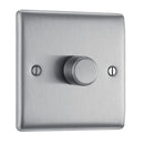 BG NBS81 Nexus Metal Brushed Steel 400W Intelligent Single Dimmer Switch, 2-Way Push On-Off