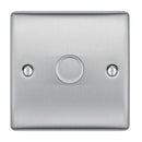 BG NBS81 Nexus Metal Brushed Steel 400W Intelligent Single Dimmer Switch, 2-Way Push On-Off