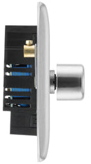 BG NBS81 Nexus Metal Brushed Steel 400W Intelligent Single Dimmer Switch, 2-Way Push On-Off