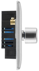 BG NBS84 Nexus Metal Brushed Steel Intelligent 400W Quadruple Dimmer Switch, 2-Way Push On-Off