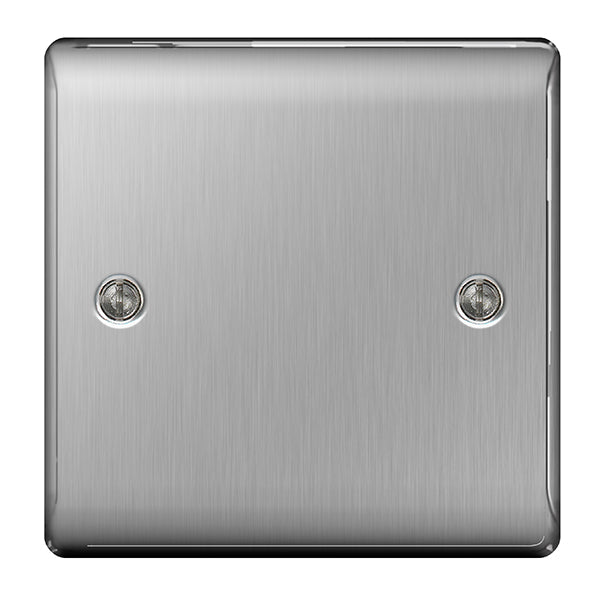 BG NBS94 Single Blank Plate in Brushed Steel Finish