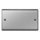 BG NBS95 Double Blank Plate in Brushed Steel Finish