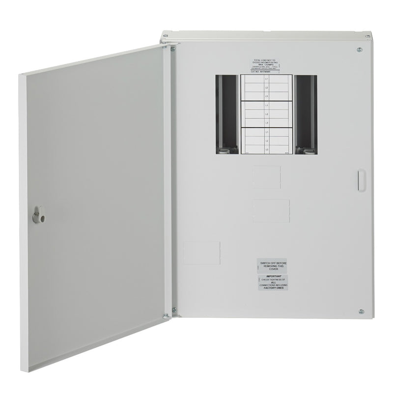 Wylex NHTN6MR 6-Way 125A Surface 3P+N Distribution Board (Now NHTN06L)