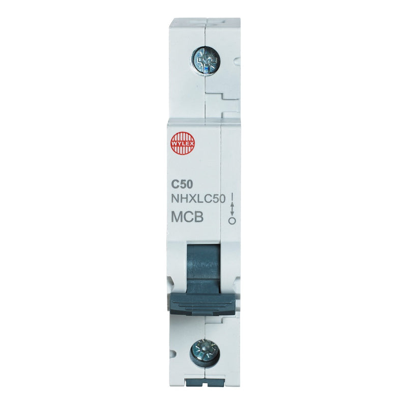 Wylex NHXLC50 50A, 6kA, Single Pole Type C MCB