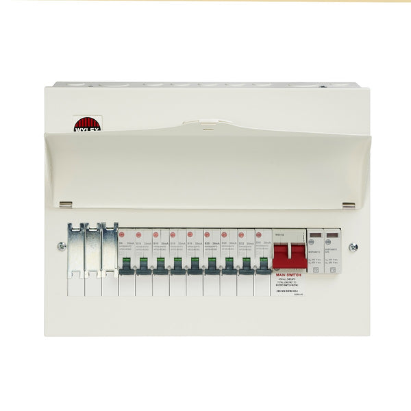 Wylex NM1206FLEXS 12 Way Consumer Unit Main Switch 100A, Flexible Configuration, with SPD