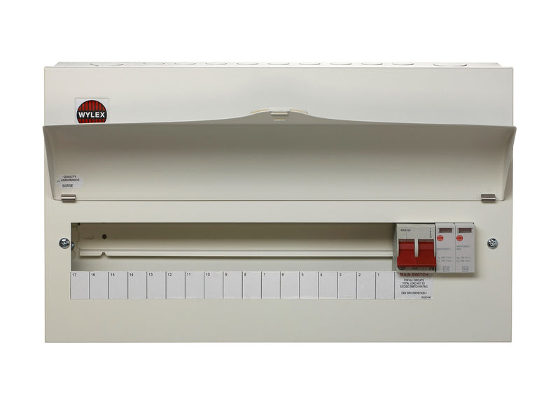 Wylex NM1706FLEXS 17 Way Consumer Unit Main Switch 100A, Flexible Configuration, with SPD