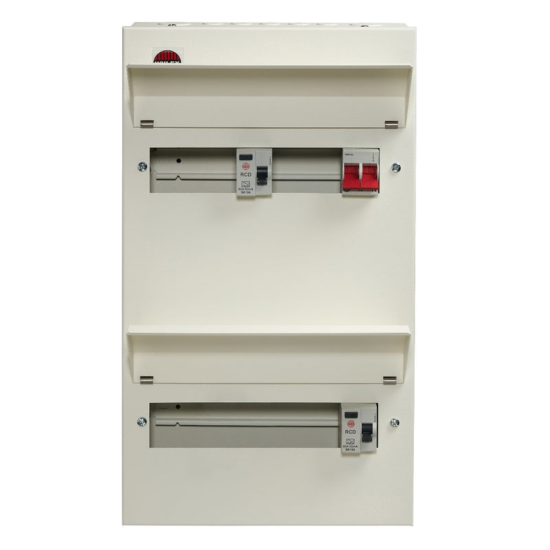 Wylex NMDRS20SSLHIA 20 Way Duplex High Integrity Consumer Unit 100A Main Switch, 80A 30mA RCDs x2, Flexible Configuration