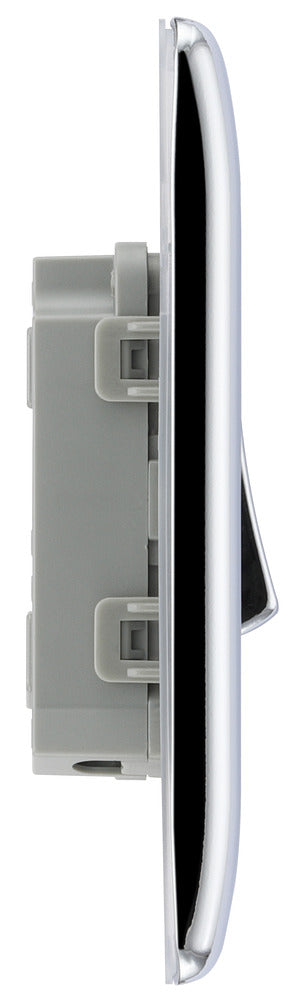 BG NPC12 Nexus Metal Polished Chrome Single Switch, 10A x 2 Way