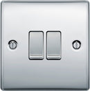 BG NPC42 Nexus Metal Polished Chrome Double Switch, 10Ax 2 Way