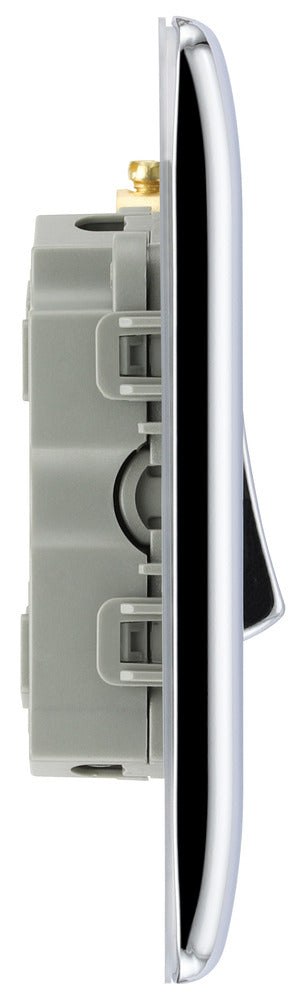 BG NPC43 Nexus Metal Polished Chrome Triple Switch, 10Ax 2 Way