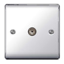 BG NPC60 Nexus Metal Polished Chrome Single Socket for Tv or FM Co-Axial Aerial Connection