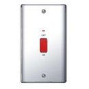 BG NPC72 Nexus Metal Polished Chrome 45A Rectangular Cooker Control Unit, With Power Indicator