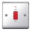 BG NPC74 Nexus Metal Polished Chrome 45A Square Cooker Control Unit, With Power Indicator