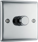 BG NPC81 Nexus Metal Polished Chrome 400W Intelligent Single Dimmer Switch, 2-Way Push On-Off